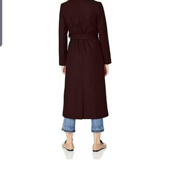 Kenneth Cole Asymmetrical Coat in beautiful Burgundy - Picture 6 of 12